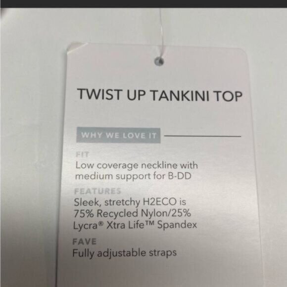 Athleta Womens Twist Up Tankini Top Swim Tank UPF 50+ Blue 32 D/DD - Picture 5 of 13